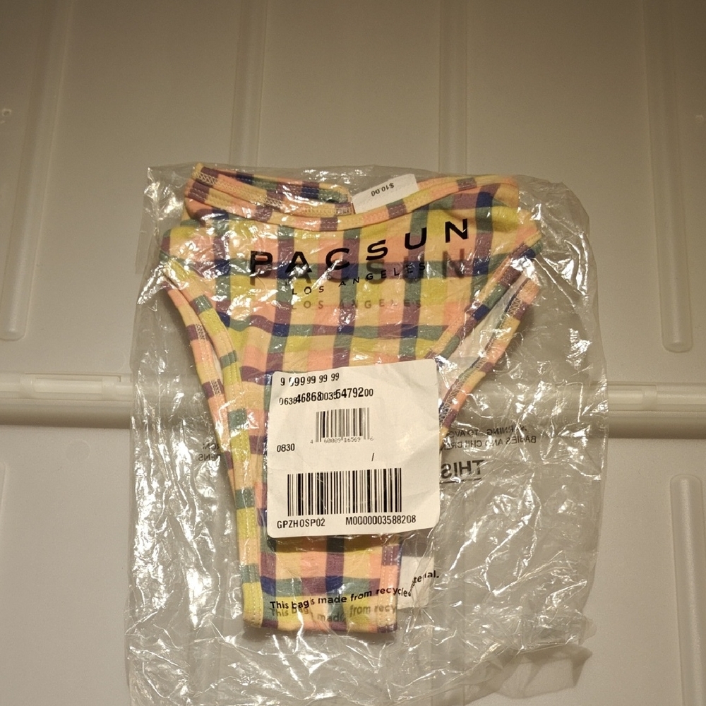 New w tags PacSun Plaid Bikini Bottom Swim sealed